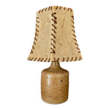 Pyrite ceramic lamp, new 2M fabric cable, 70s lampshade