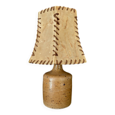 Pyrite ceramic lamp, new 2M fabric cable, 70s lampshade
