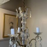 Small chandelier in bronze and crystal