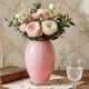 Small twisted pink opaline glass vase, Venetian Murano/Empoli vintage.