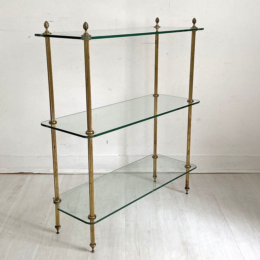 Vintage shelf 70's glass and brass