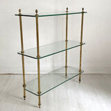 Vintage shelf 70's glass and brass