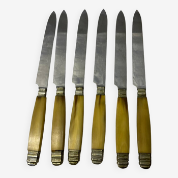 Set of 6 old stainless steel knives Gagne la couture
