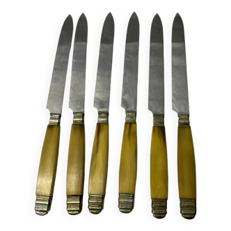 Set of 6 old stainless steel knives Gagne la couture