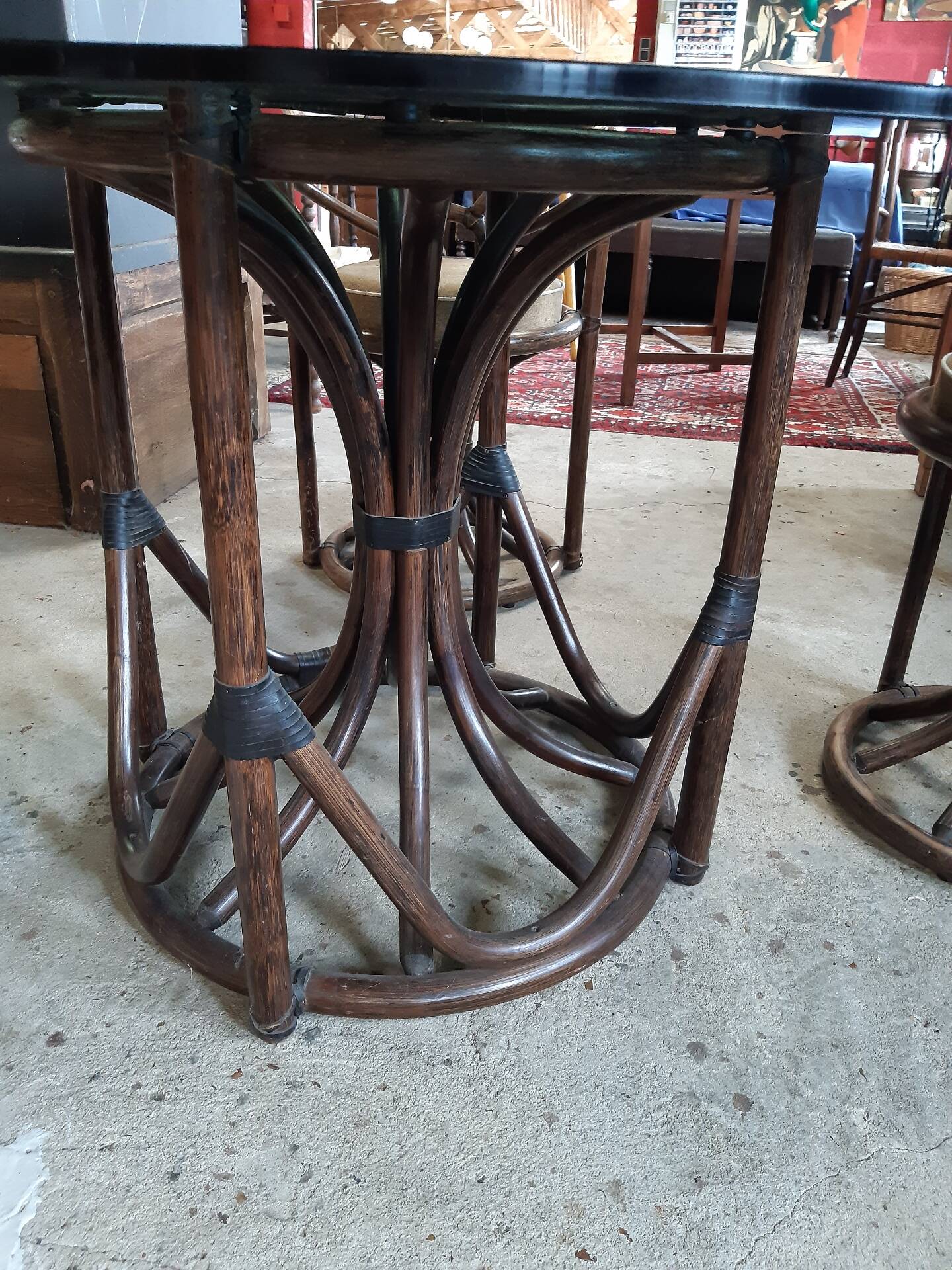1970s bamboo dining set.
