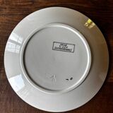 Set of 6 old Sarreguemines Neige green flat plates
