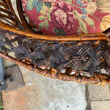 Fauteuil Emmanuelle rotin Peacock 1960