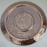 Vintage Dauphiné glazed terracotta dish Michèle Peyric Leaf decoration