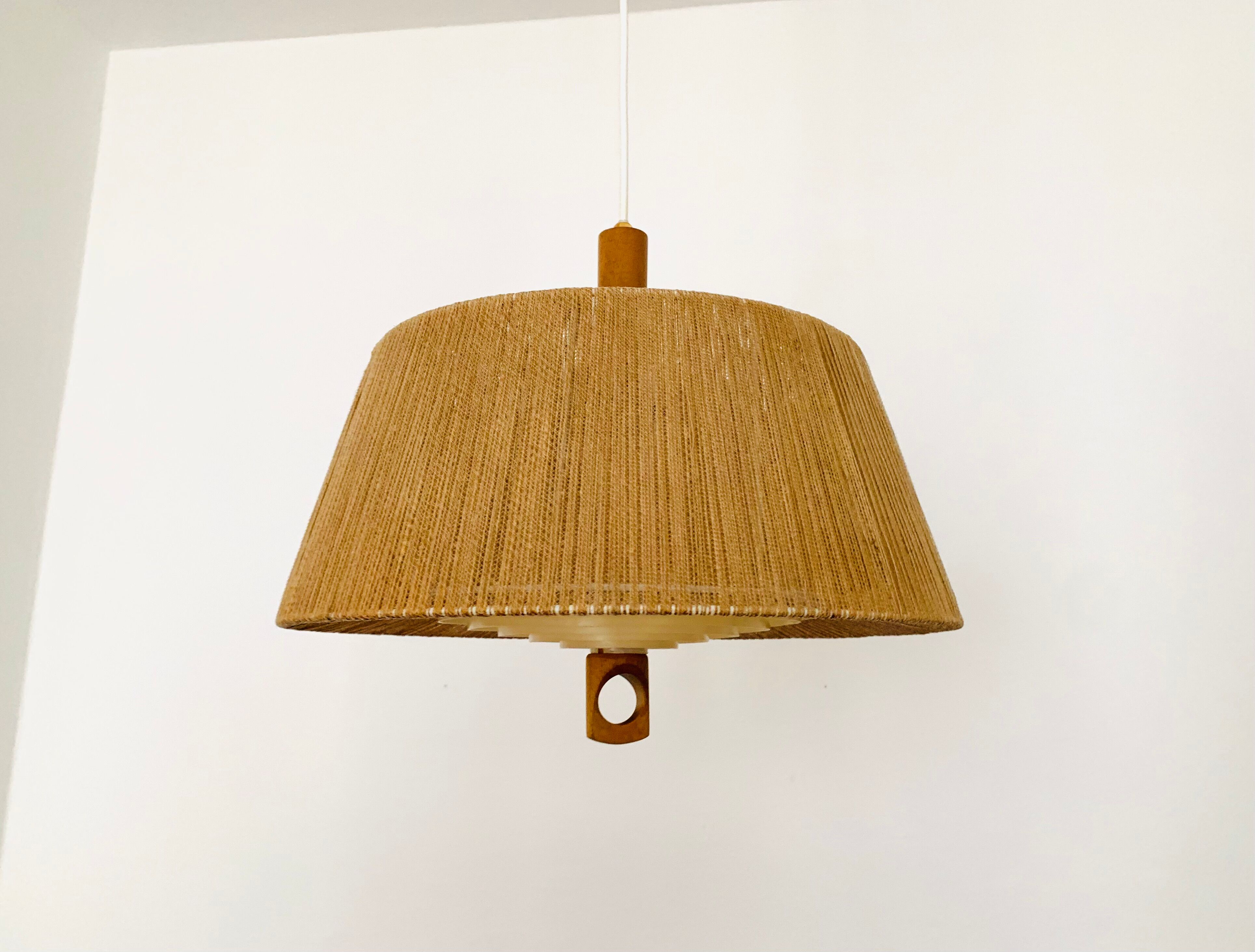 Sisal and Walnut Pendant Lamp by Temde