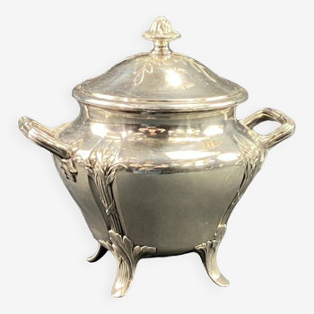 Louis XVI style silver metal sugar bowl signed Gallia (Christofle)