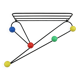 Coat rack design metal colored balls 70cm