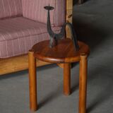 Modern Scandinavian tripod stool from the 20th century with a circular seat, 1970s.