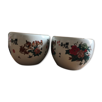 Lot de 2 vases de sol chinois