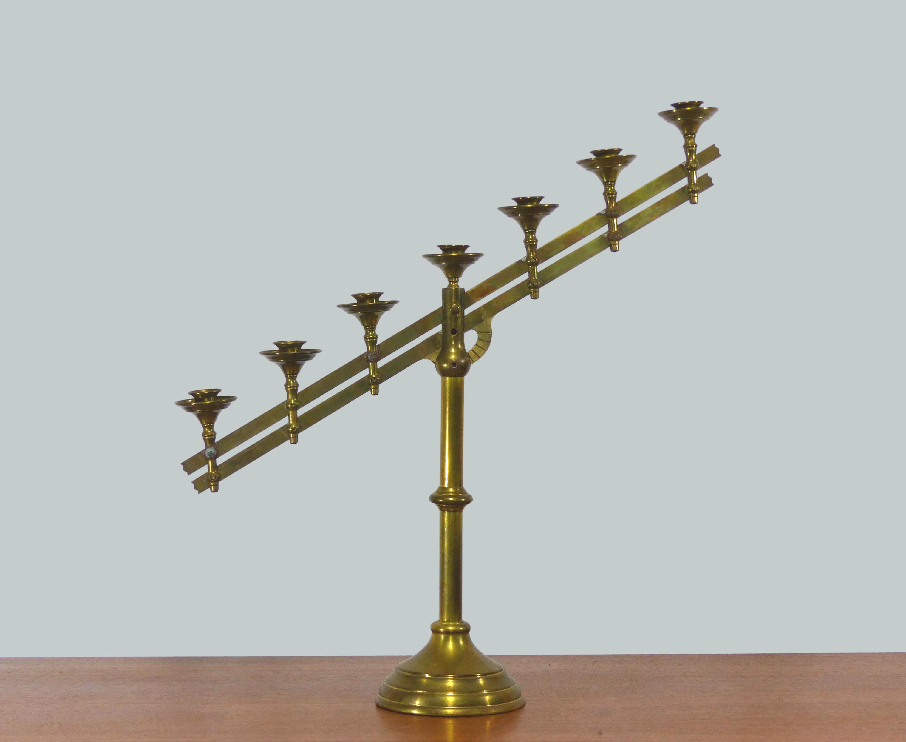 Church candelabra in gilded brass at the end of the 19th century
