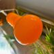 Vintage seventies orange opaline pendant light