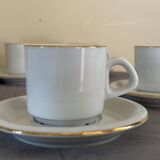 service of 6 express cups with saucers in real porcelain
