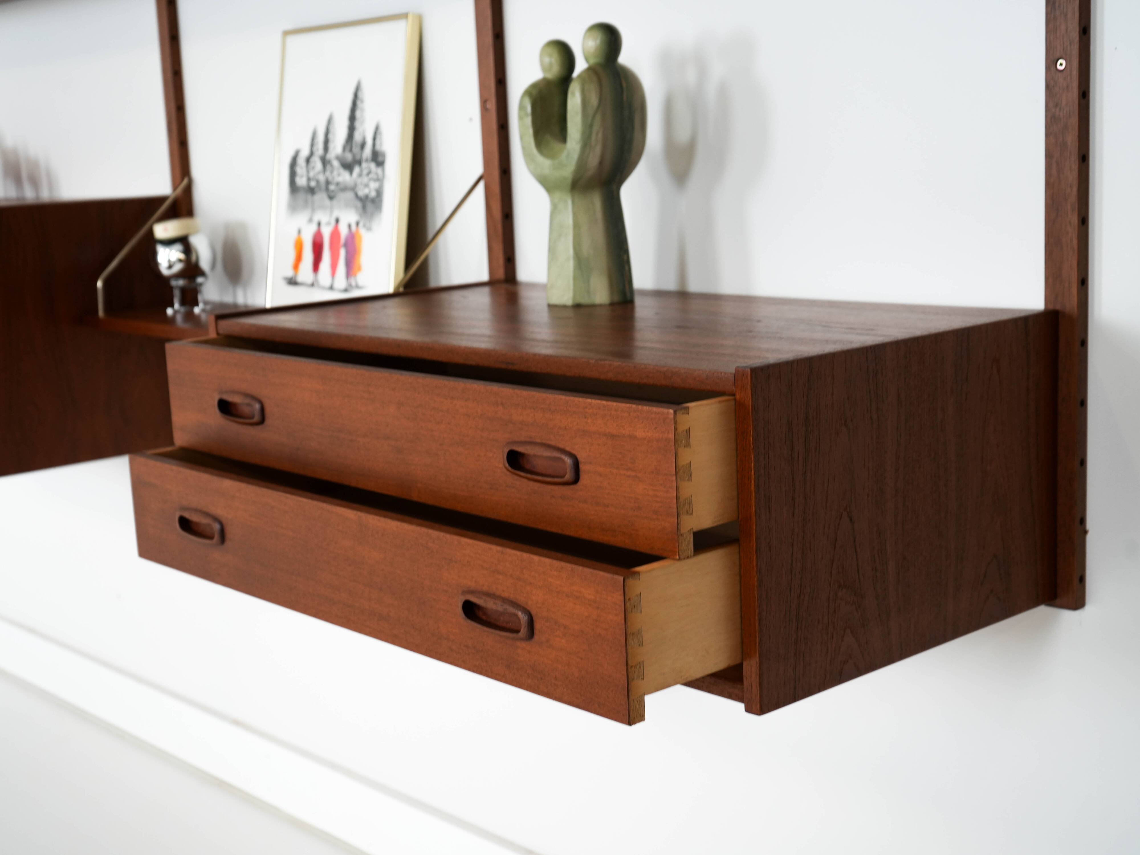 Teak shelving unit, Danish design, 1960s, manufactured in Denmark
