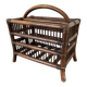 Rattan and wood magazine rack - VINTAGE (1970)