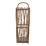 Vintage rattan bread hutch