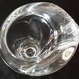 Vase of the crystal factory of Vannes le Châtel - " Verticalized cornucopia " - 70s