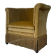 Mid century gold fringed velvet tub armchair