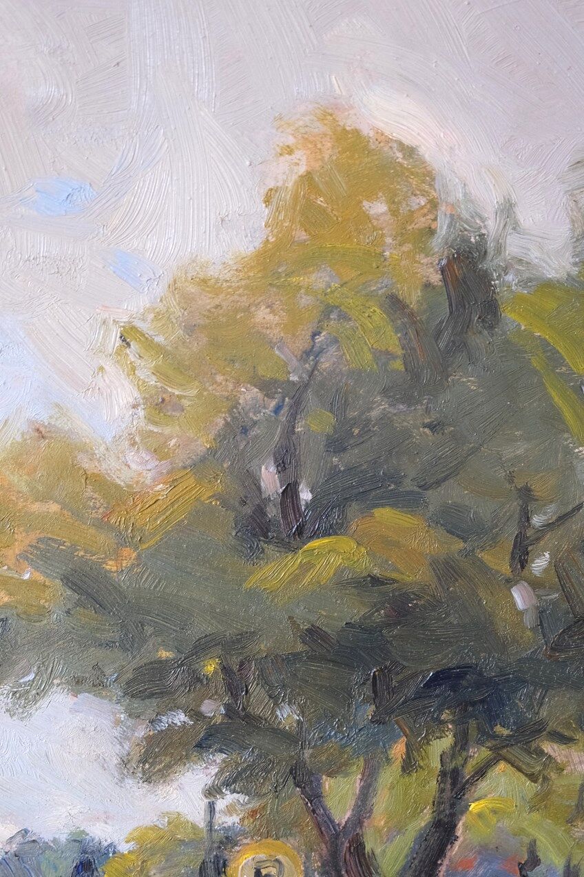 Gustav Berlin, Swedish Modern Landscape, Oil on Panel, 1962, Framed