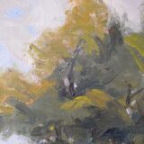 Gustav Berlin, Swedish Modern Landscape, Oil on Panel, 1962, Framed