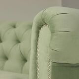Banana sofa type chesterfield velvet and wood