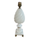 Alabaster lamp, twisted, gadroon decoration, gilded brass base, dolphins