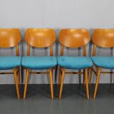 1970s Set of Four Beech Dining Chairs by TON, Czechoslovakia