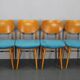 Ensemble de quatre chaises de salle à manger en hêtre des années 1970 par TON, Tchécoslovaquie