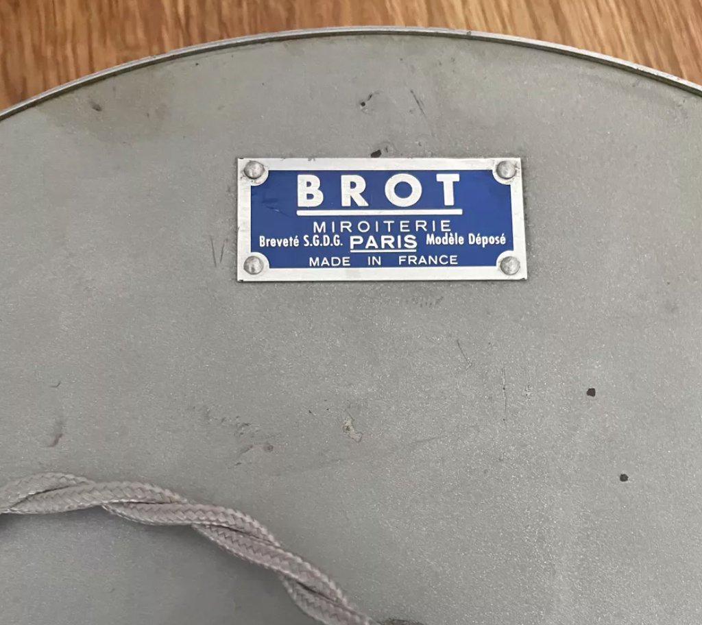 Vintage illuminated adjustable mirror, Double Brot, France 1950