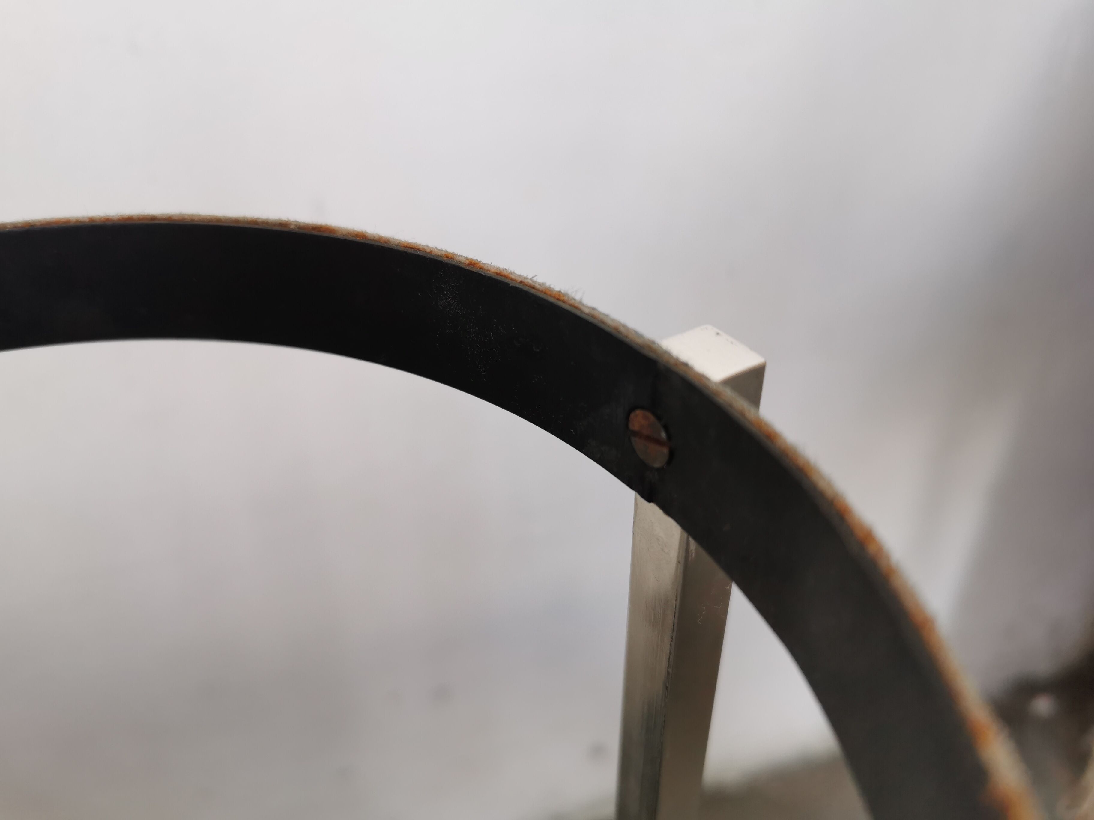 Floor lamp seventies totem, chrome and suede