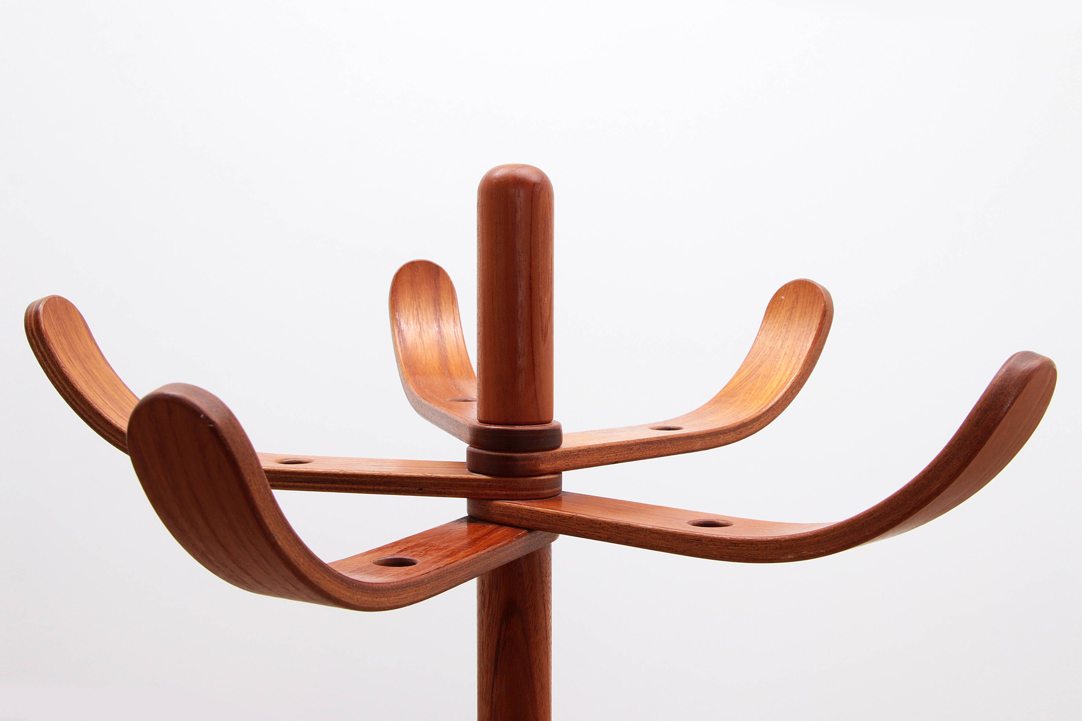 Vintage Aksel kjersgaard Teak Wooden Coat Rack with 5 Hooks - Design Classic