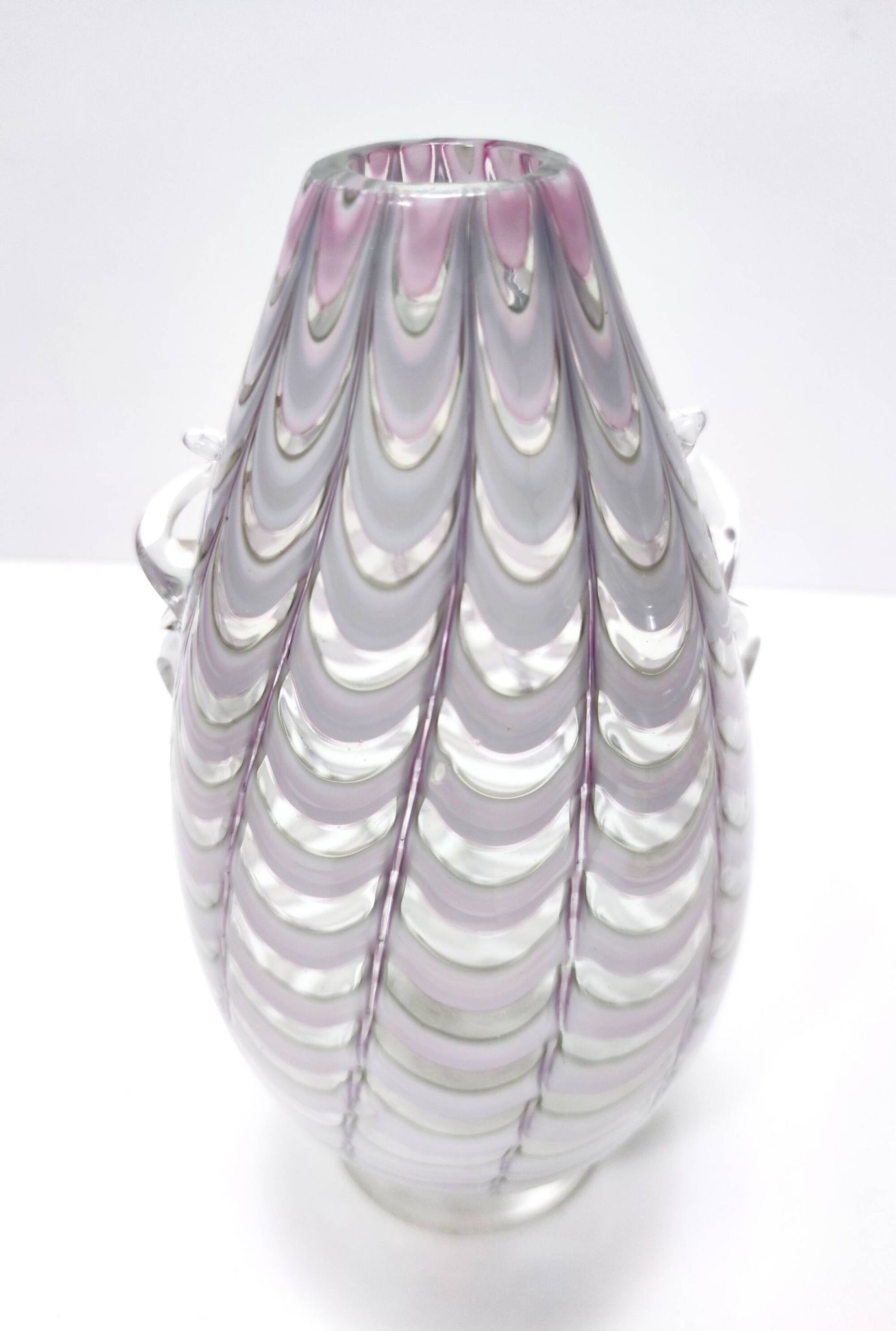 Lilac and Transparent Murano Glass Vase by Alberto Donà, Italy