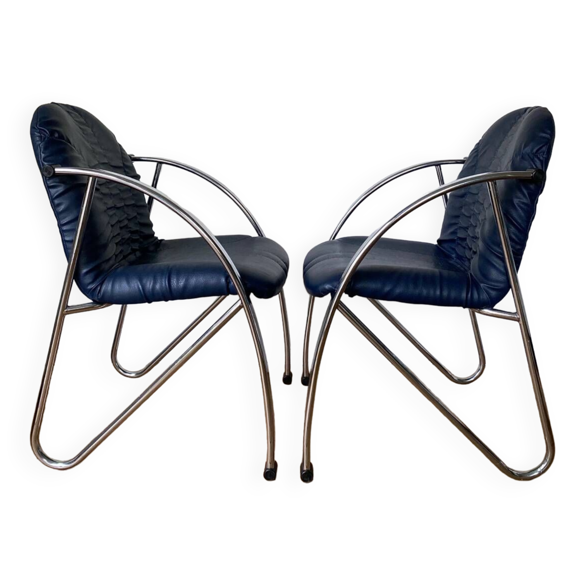 Souvignet chairs tubular chrome vintage modernist