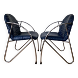 Souvignet chairs tubular chrome vintage modernist