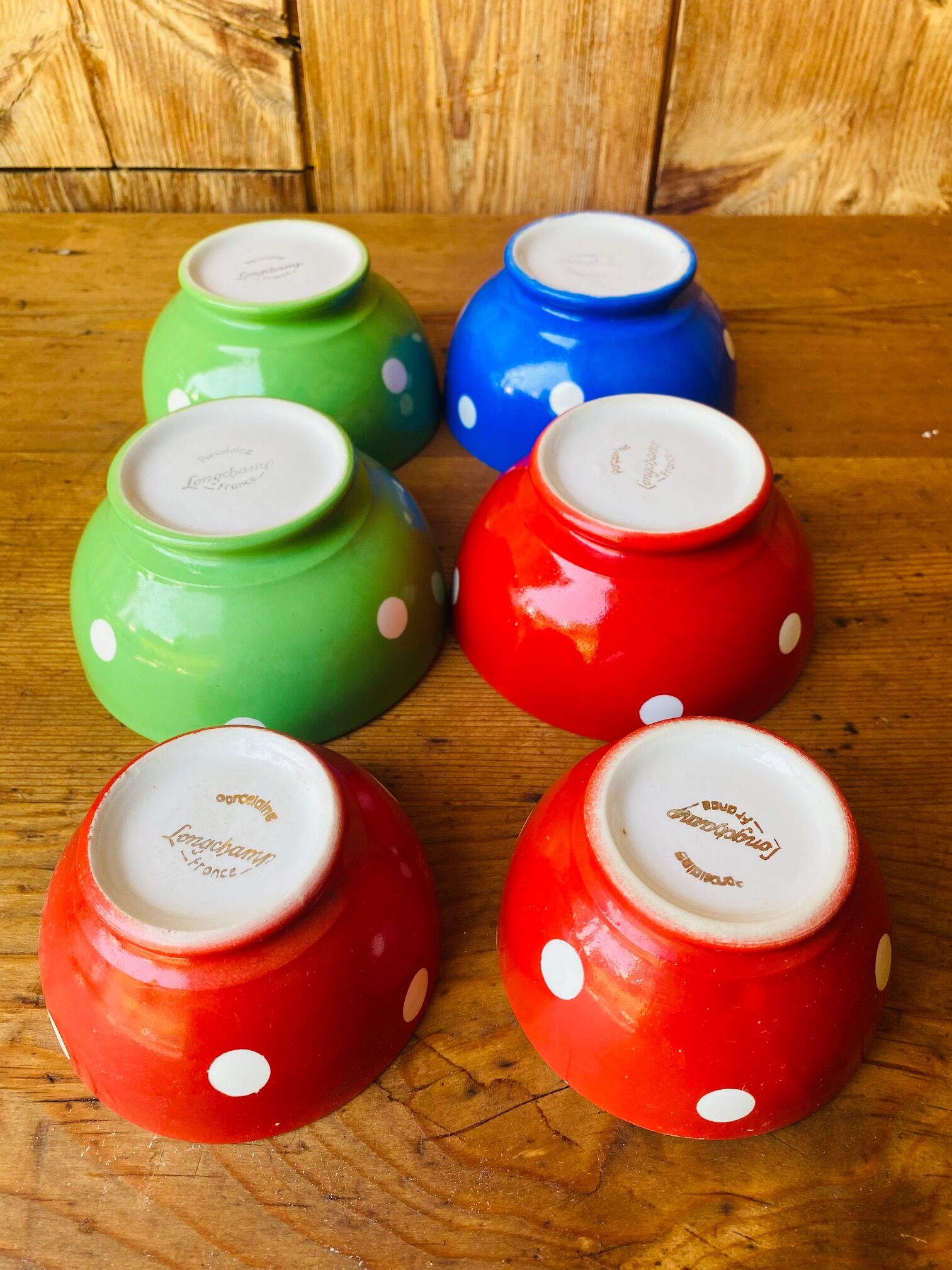 Porcelain bowls Longchamps polka dots