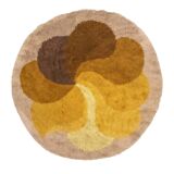 Tapis Desso rond « fleur » orange et marron