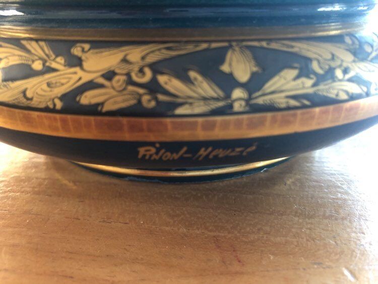 Candy factory Pinon-Heuzé ceramic ceramic golden blue earthenware