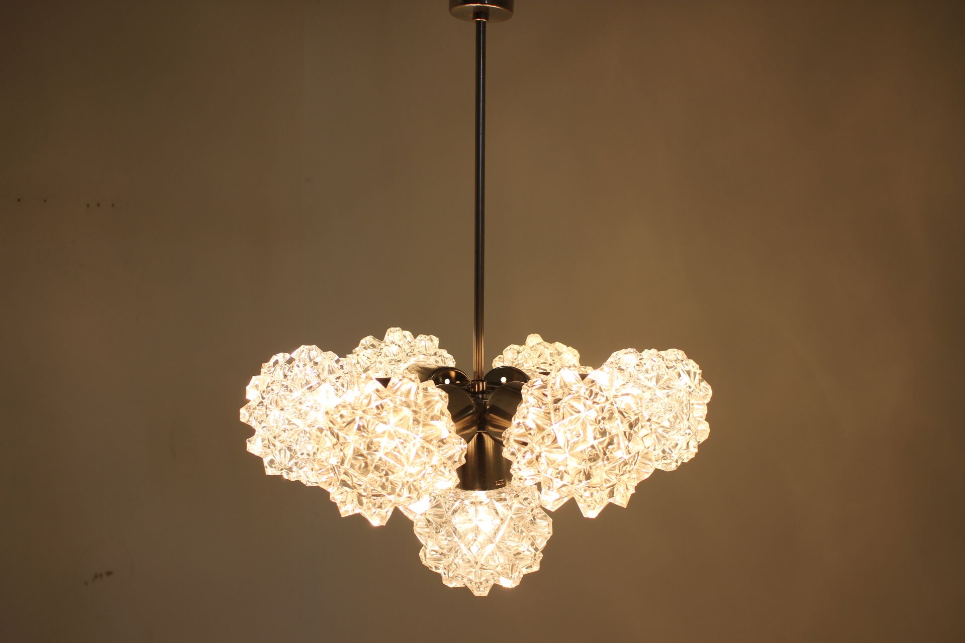 Mid-century glass chandelier , Kamenický Šenov, 1960´s