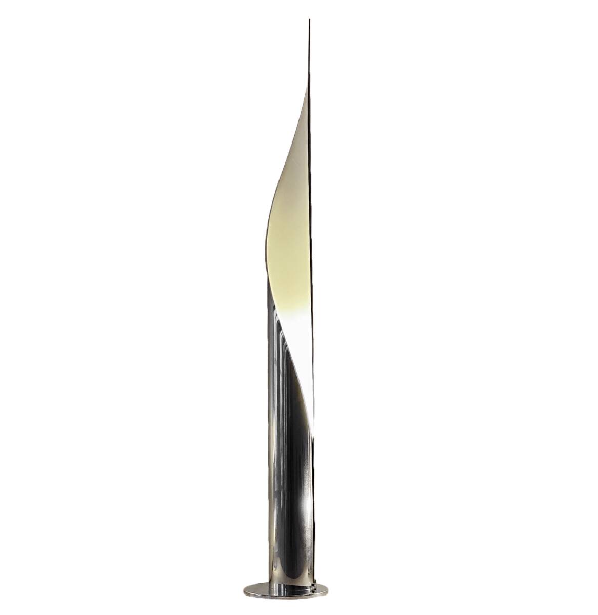 Vintage Floor Lamp • Flame • Stainless Steel • Space Age • 1970