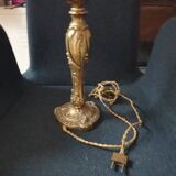 Old gilded bronze lamp stand