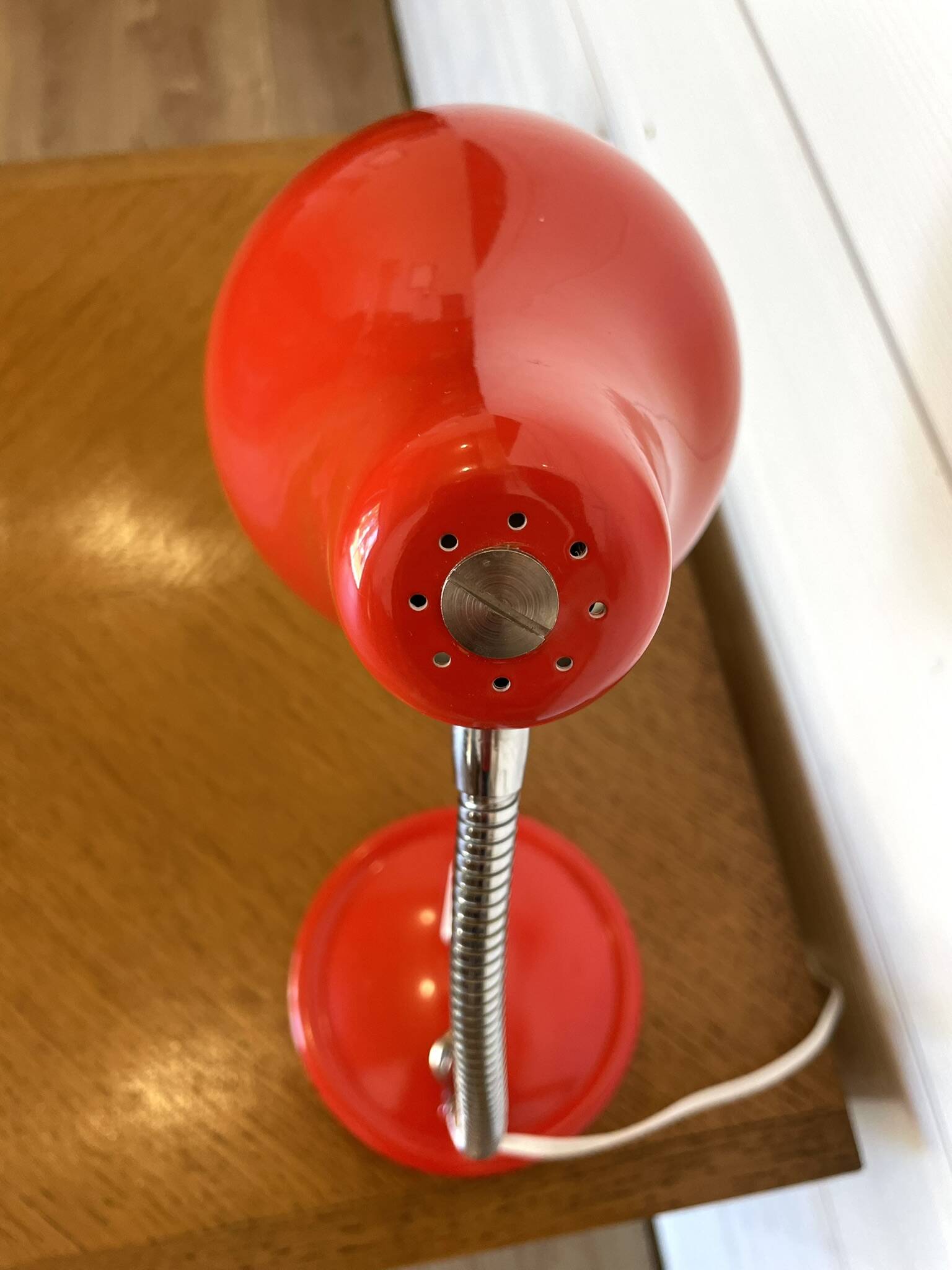 Vintage Desk Lamp Swan Neck Red - 70s Pop Art Design