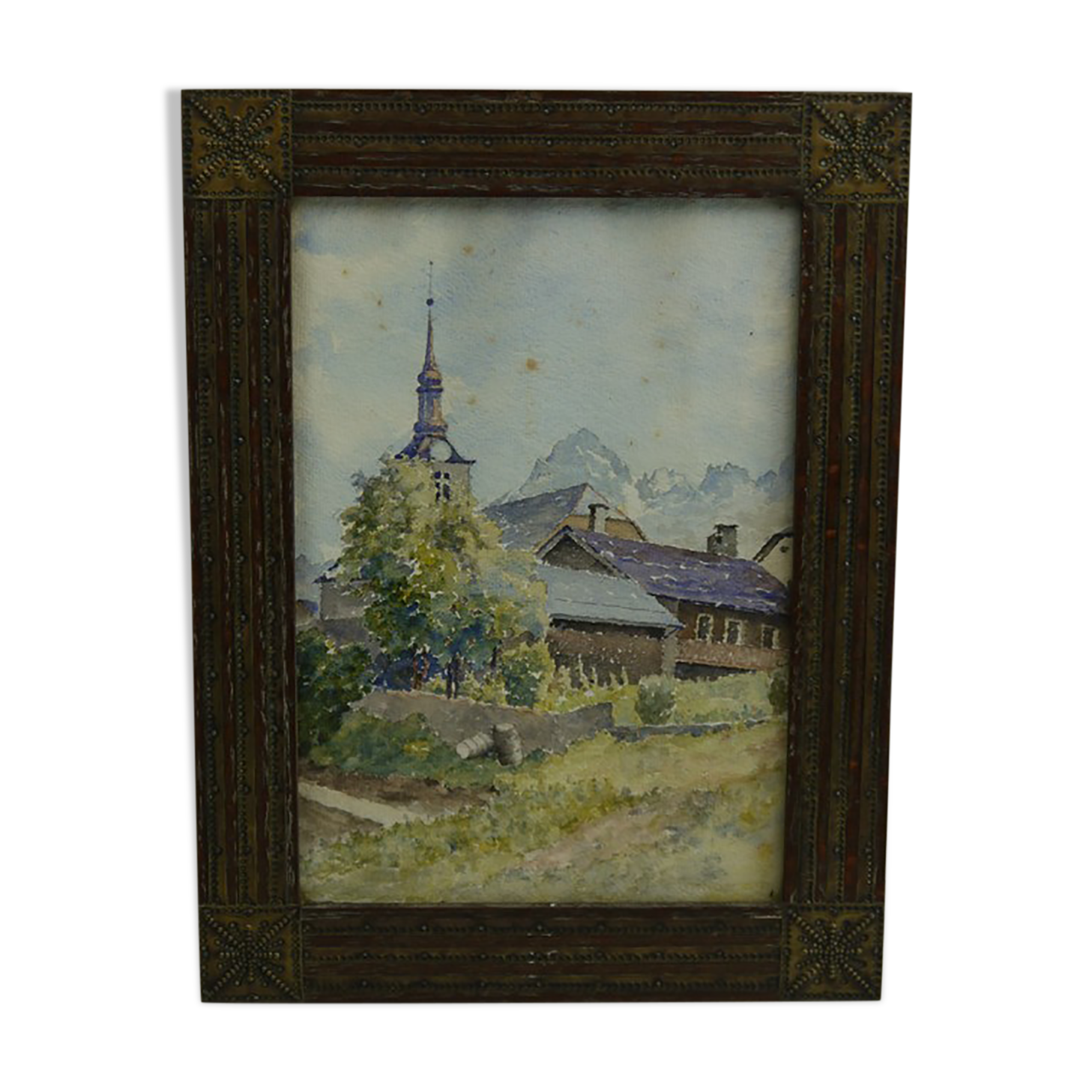 Church of savoy watercolor, Emile Goussery