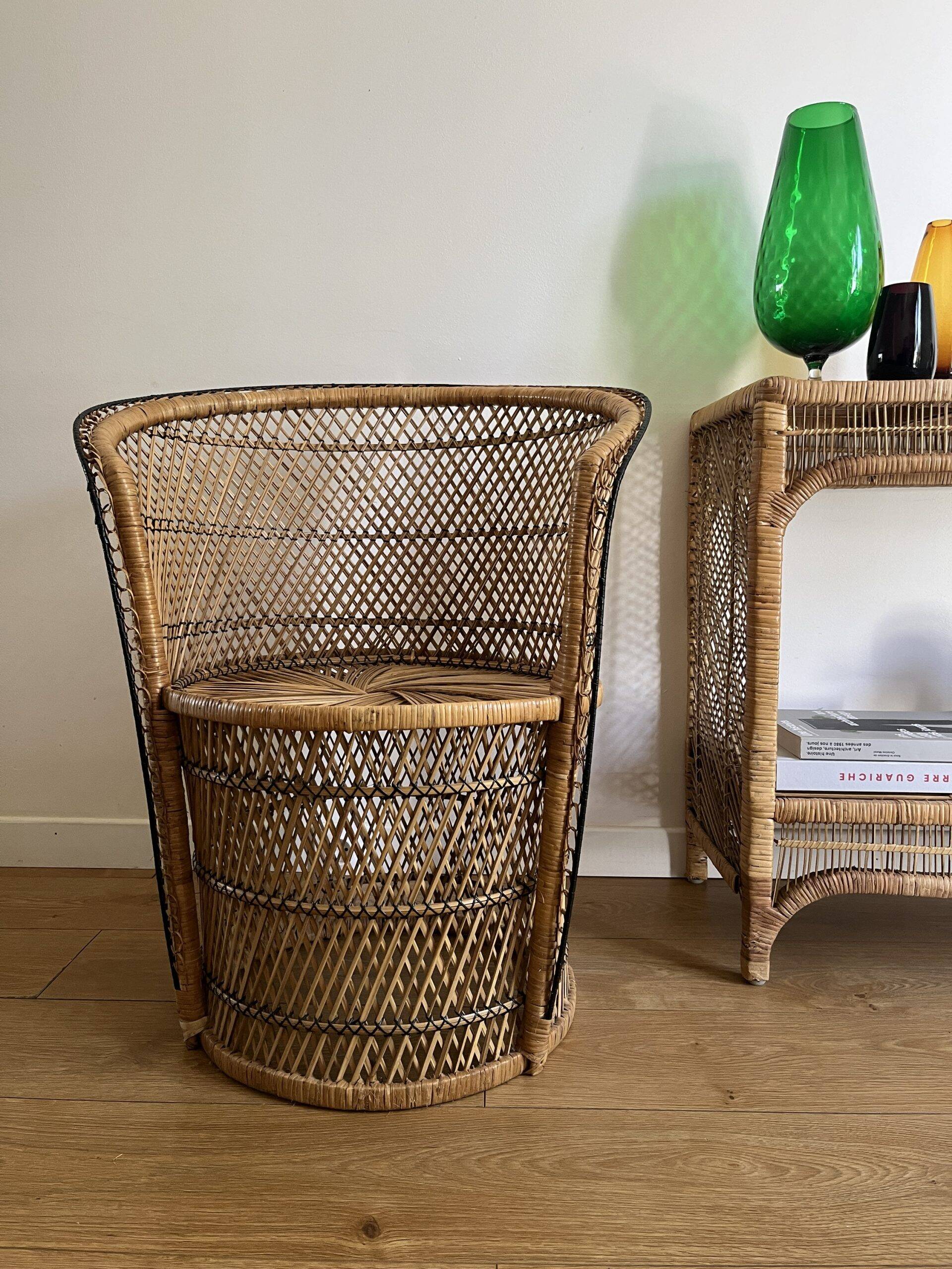 VINTAGE PALM TREE ARMCHAIR IN BURI