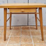 Vintage light wood school desk – Baumann model, 1950s-1960s