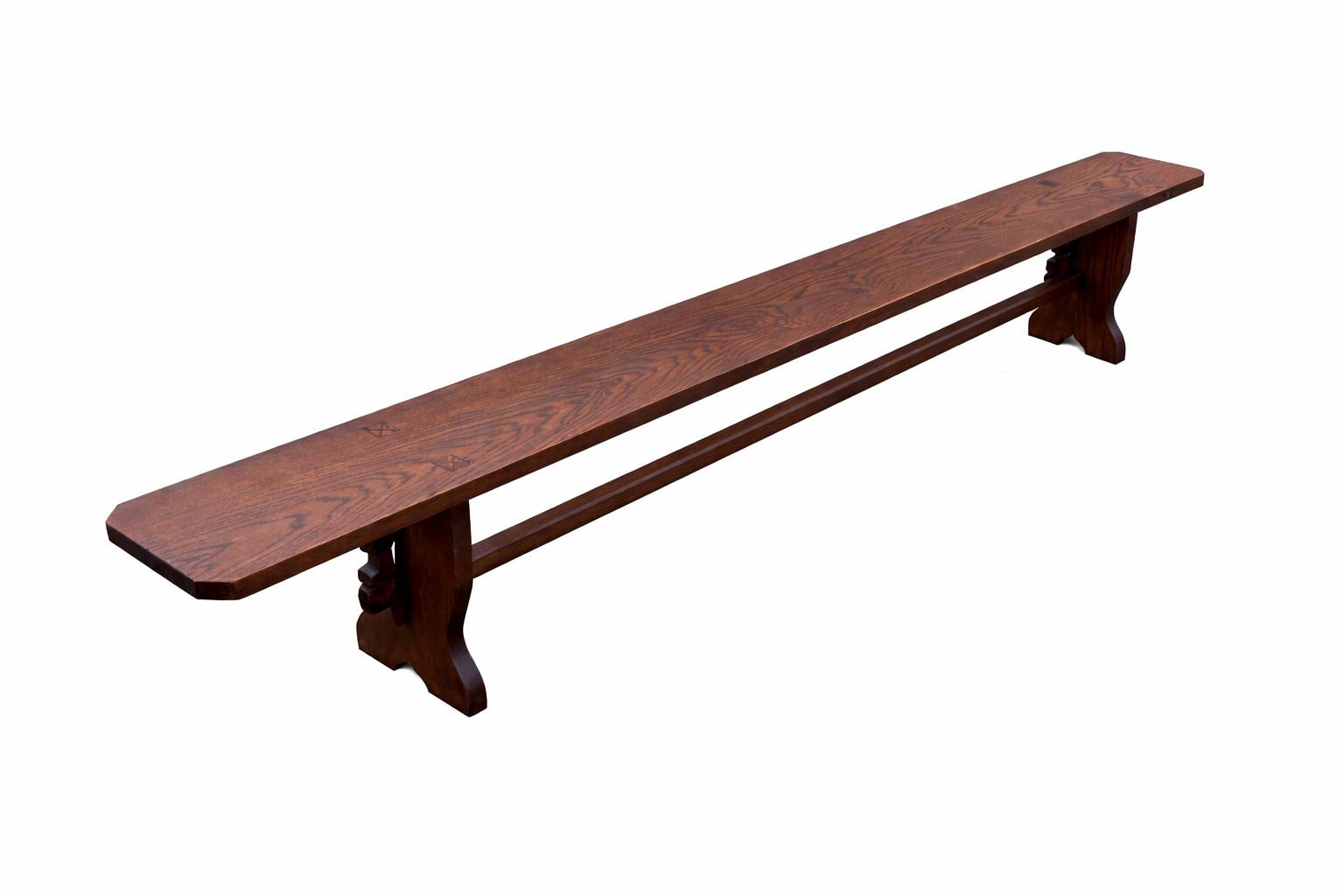 Pair of farmhouse benches 300 cm oak