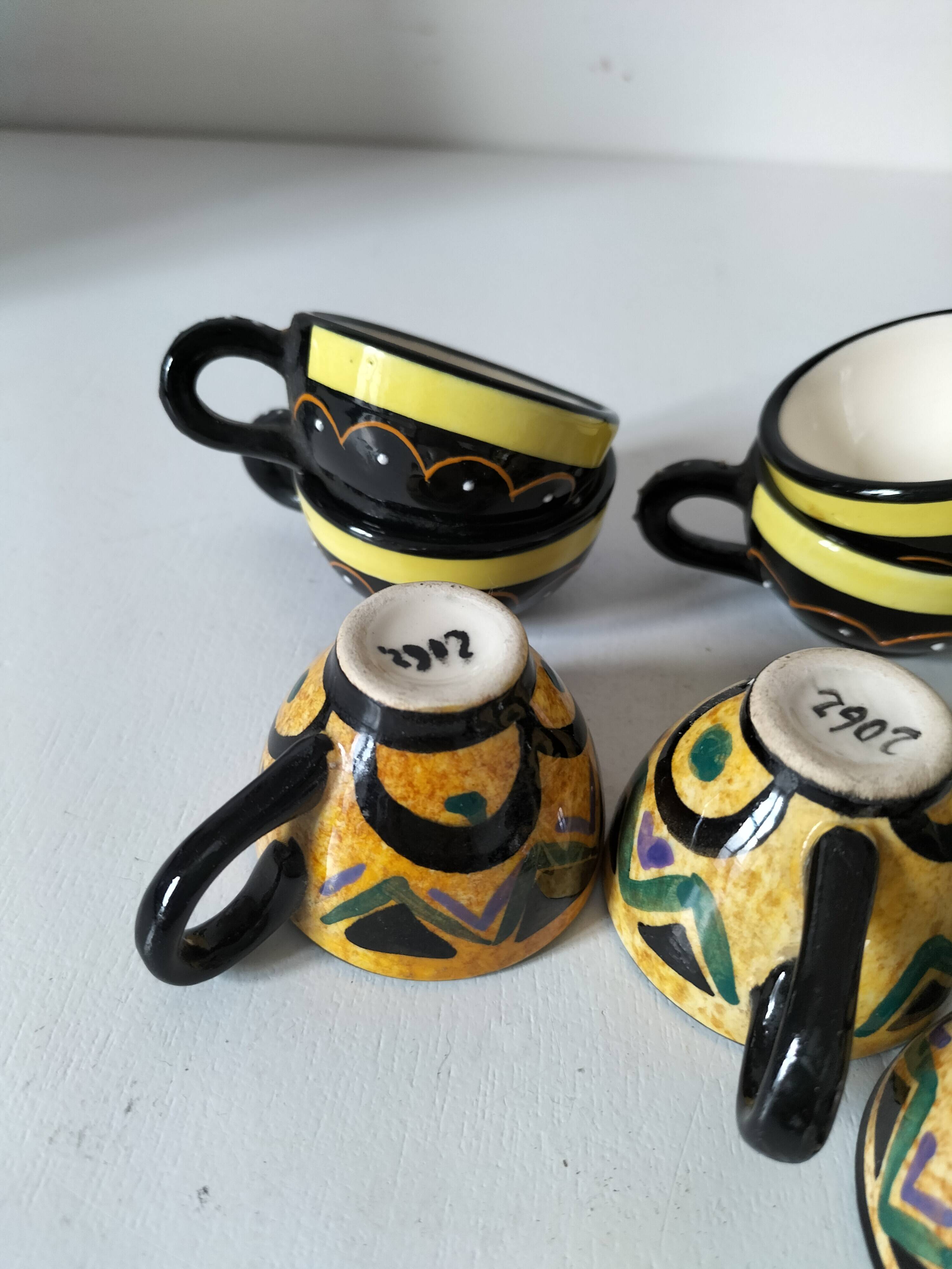 Vintage Breton mini cups – HB & St Jean – 9 pieces
