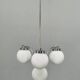 Czech Art Deco Chandelier from the 1930s with Four Opaline Glass Shades